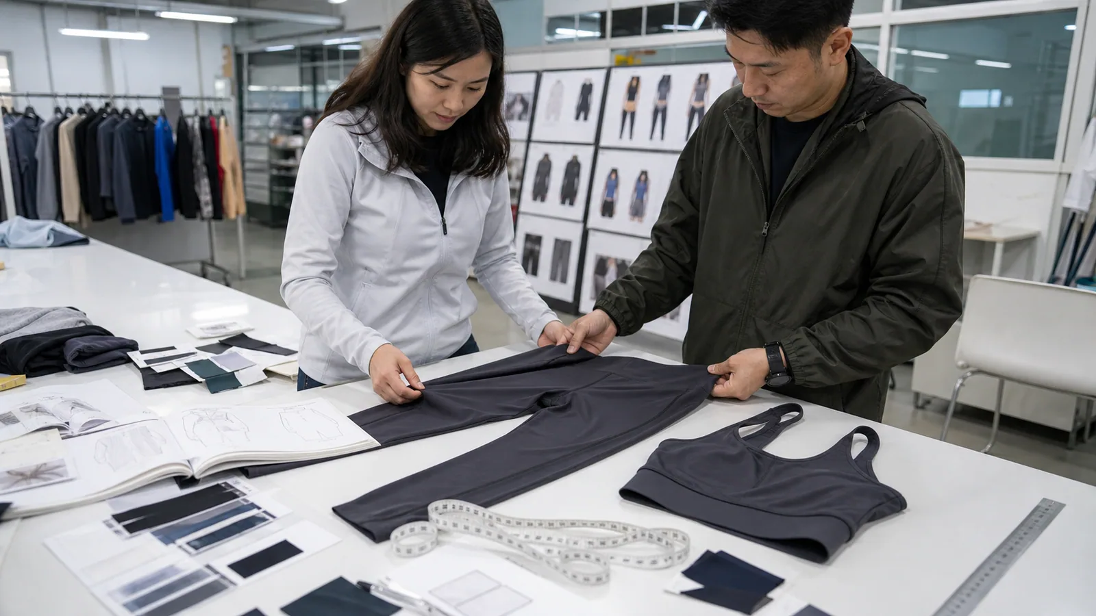 Activewear sample quality control inspection before bulk production